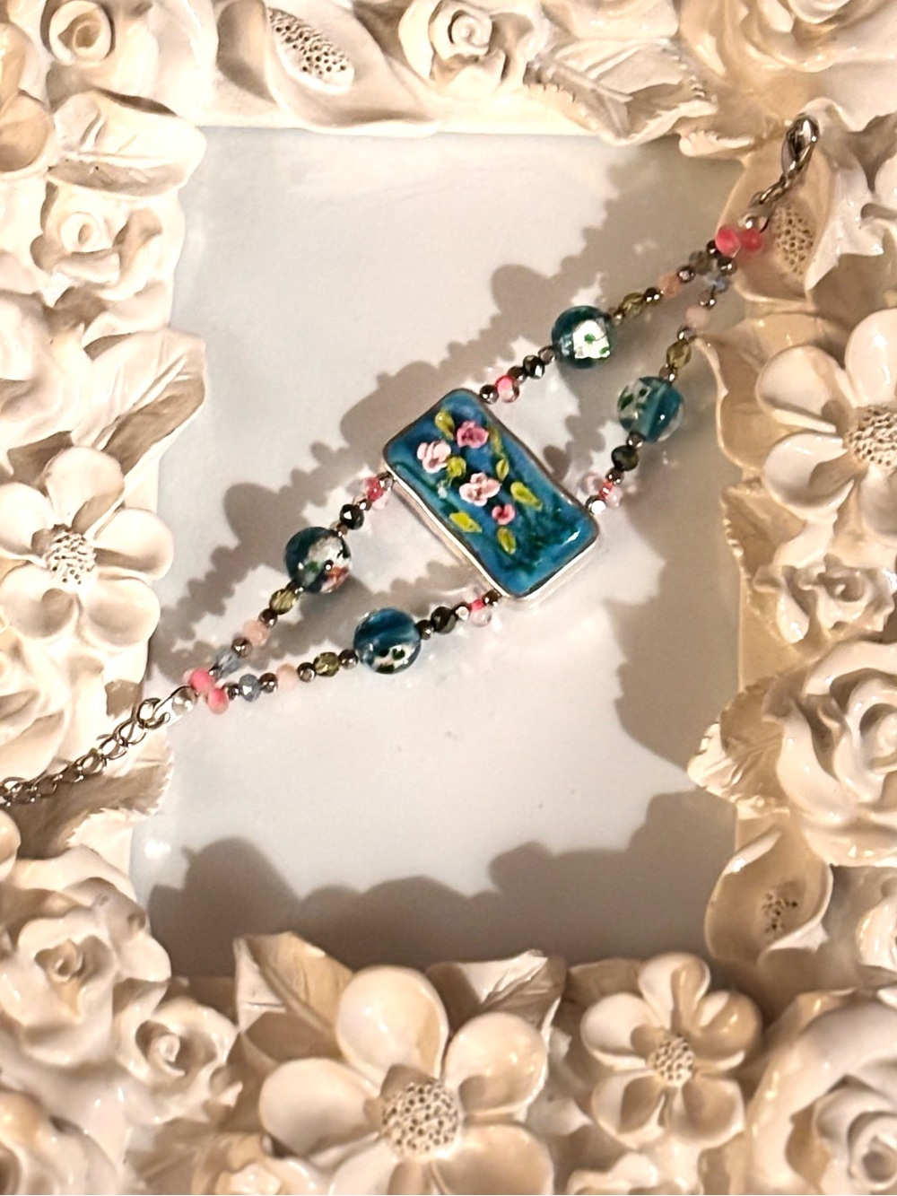 🌺 Handmade Polymer Clay Floral Garden bracelet